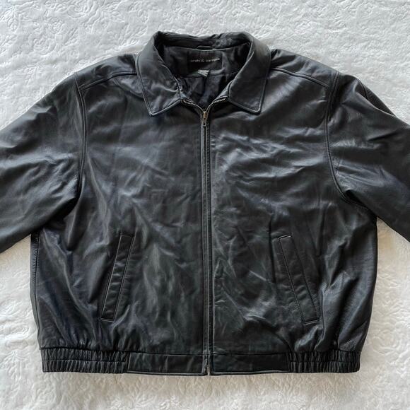 🔥Vintage Croft & Barrow Soft Leather Bomber Jacket Classic Biker Mens Size XXL - Picture 2 of 16